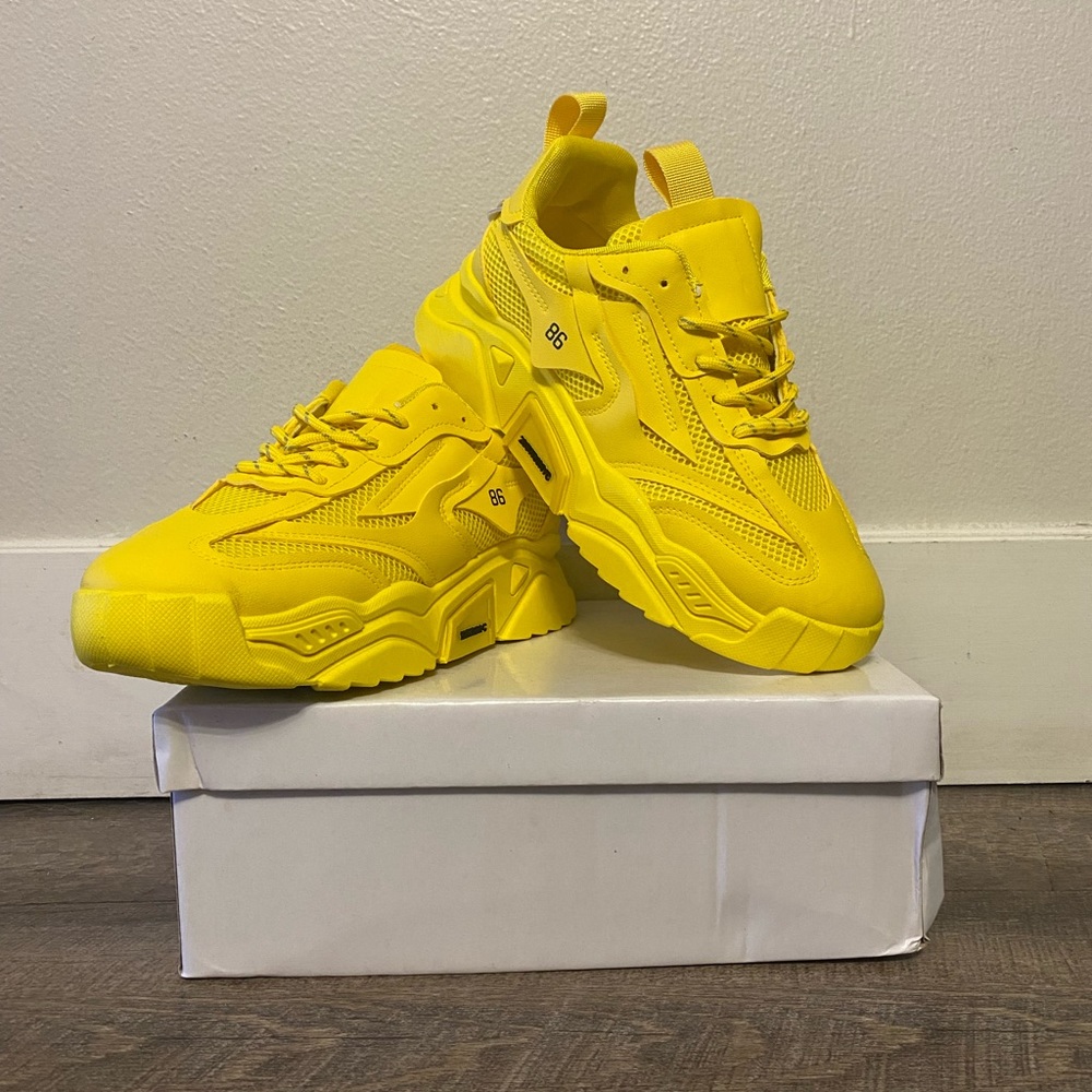 NIB Chunky Yellow Trainer Sneakers, Size EU40